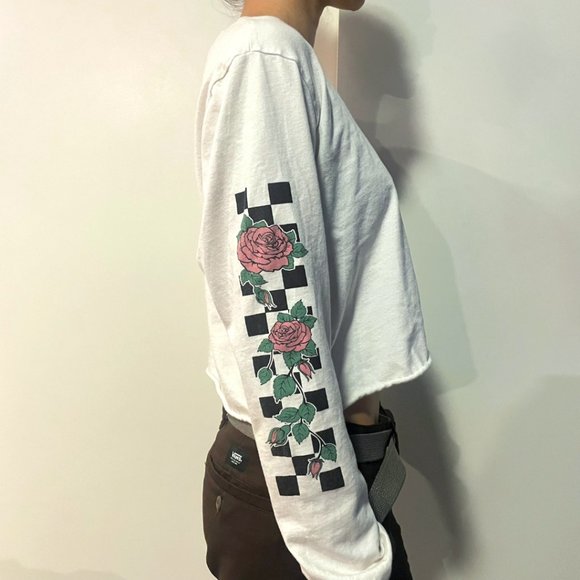 White Vans long sleeve crop top, M - Picture 3 of 3